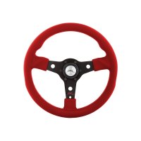 Luisi Racing Sportlenkrad, 35cm, Leder Rot, Speichen...