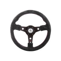 Luisi Racing Sportlenkrad, 35cm, Wildleder Grau, Speichen...