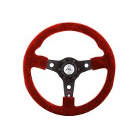 Luisi Racing Sportlenkrad, 35cm, Wildleder Rot, Speichen...